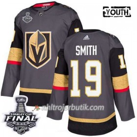 Barn Ishockey Vegas Golden Knights Tröja Reilly Smith 19 2018 Stanley Cup Final Patch Adidas Grå Authentic